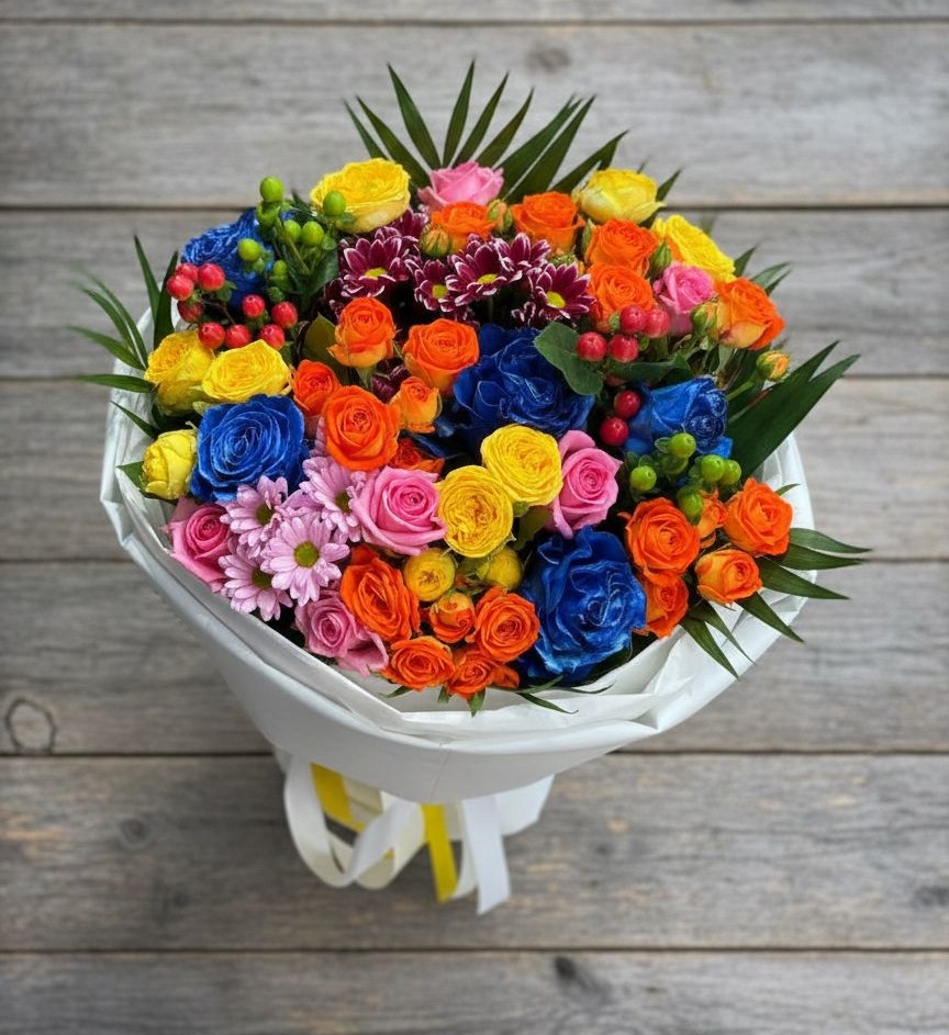 Букет цветов из: Розы и Хризантемы в Заречный