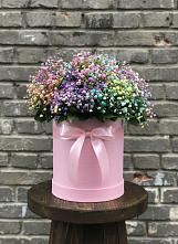 Цветочная композиция из Гипсофила и Розы в шляпной коробке #REPLACE_PRED# Заречный