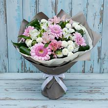 Букет цветов из:  Герберы, Альстромерии и Хризантемы в Заречный