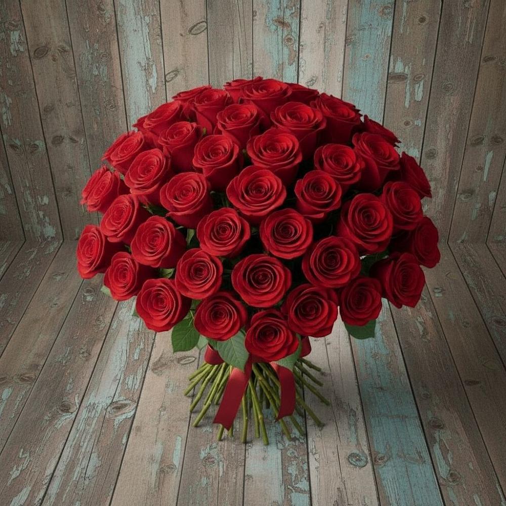 Букет 55 Красных роз Фридом в Заречный