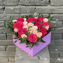 Цветочная композиция из Розы в коробке в Заречный