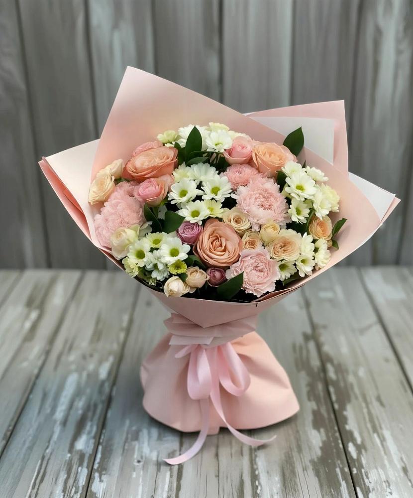 Букет цветов из: Гвоздики, Розы и Хризантемы в Заречный