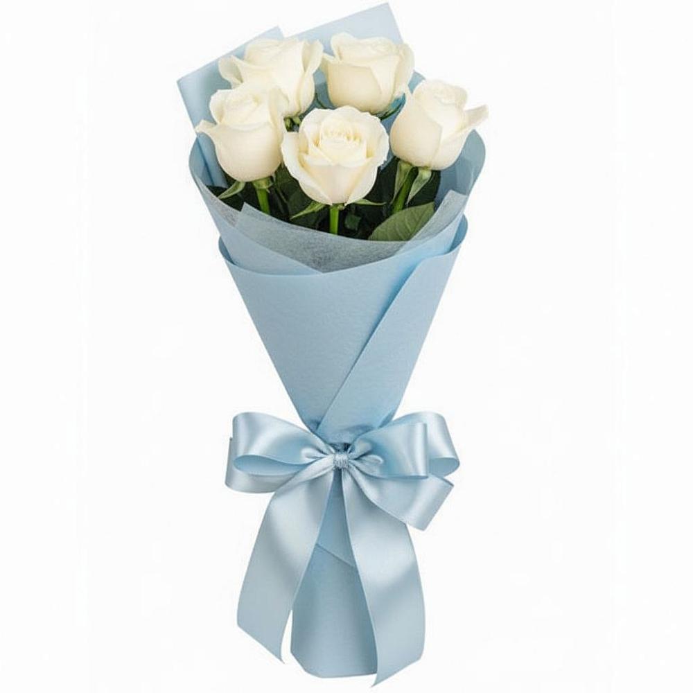 Букет 5 Белых роз Проуд в Заречный