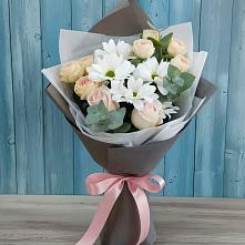 Букет цветов из:  Хризантемы и Розы в Заречный