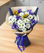 Букет цветов из:  Розы, Ирисы и Хризантемы #REPLACE_PRED# Заречный