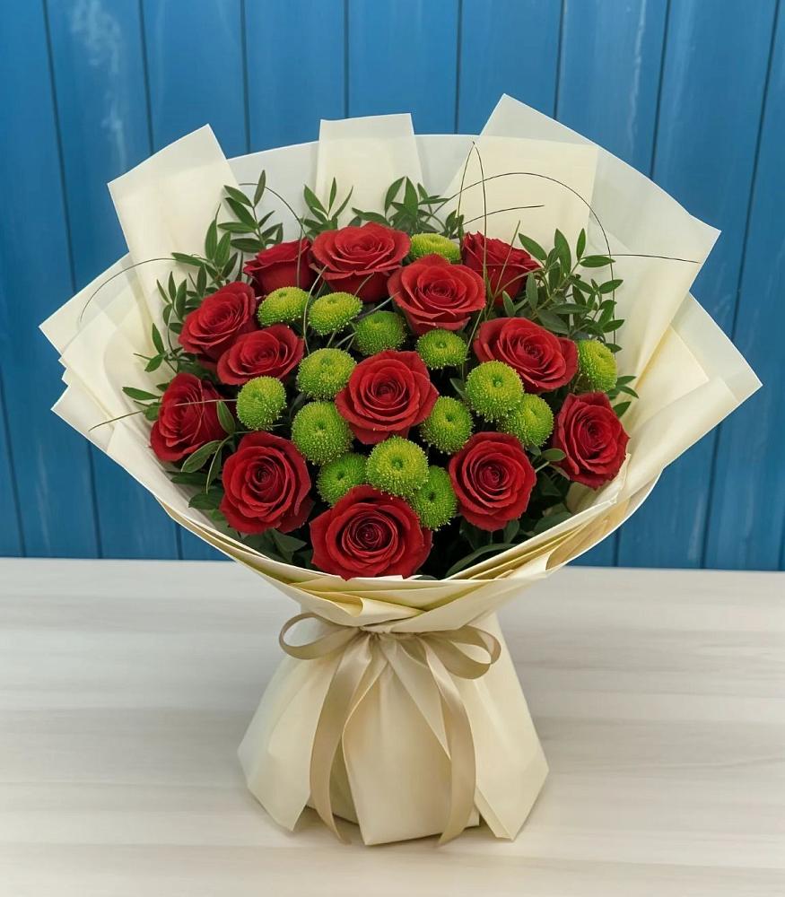 Букет цветов из: Розы и Хризантемы в Заречный